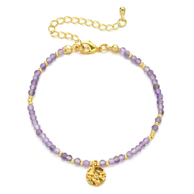 Olivenorma Fortune Biscuit Natural Mini Beads Gemstone Adjustable Bracelet - Amethyst - image 9