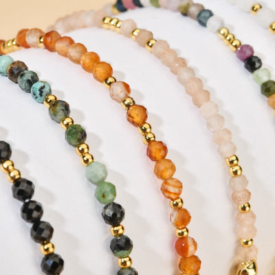 Olivenorma Fortune Biscuit Natural Mini Beads Gemstone Adjustable Bracelet - image 23