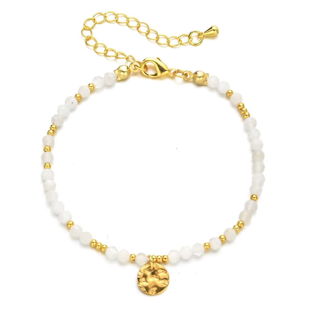 Olivenorma Fortune Biscuit Natural Mini Beads Gemstone Adjustable Bracelet - Clear Crystal - image 7
