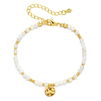 Olivenorma Fortune Biscuit Natural Mini Beads Gemstone Adjustable Bracelet - Clear Crystal - image 7