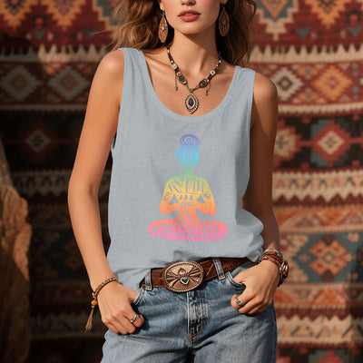 Olivenorma "FREE YOUR MIND AND SMILE INSIDE" Chakra Meditation Tank Top - image 11