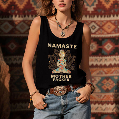 Olivenorma "NAMASTE MOTHER F*CKER" Lotus Meditation Tank Top Spiritual Shirt - image 2