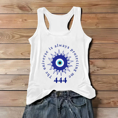 Olivenorma "444" Evil Eye Ward off Evil Protection Tank Spiritual Tee Shirt - White - 3XL - image 1