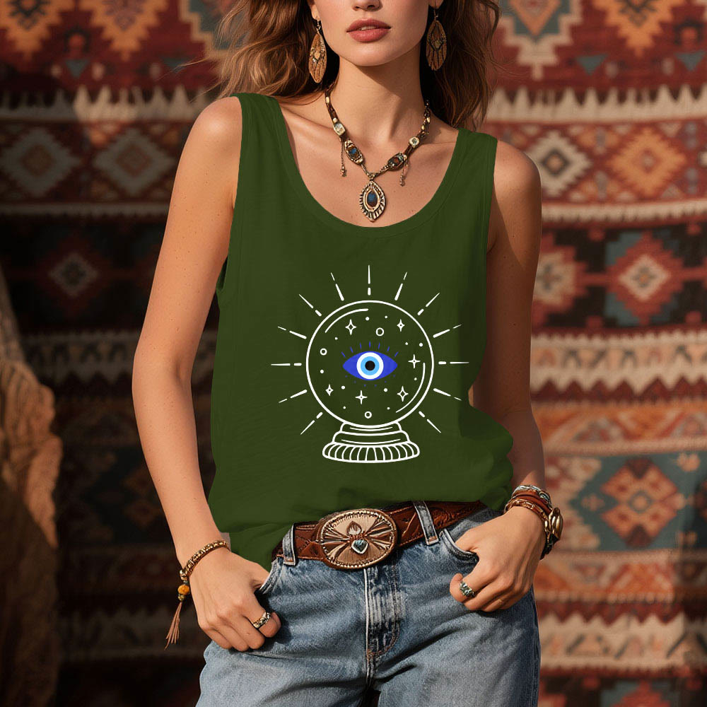 Olivenorma Magical Eye Crystal Ball Graphics Racerback Soft Tank Top - image 13