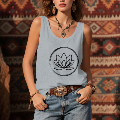 Olivenorma Lotus Flowers Peaceful Spiritual Tank Top - image 11