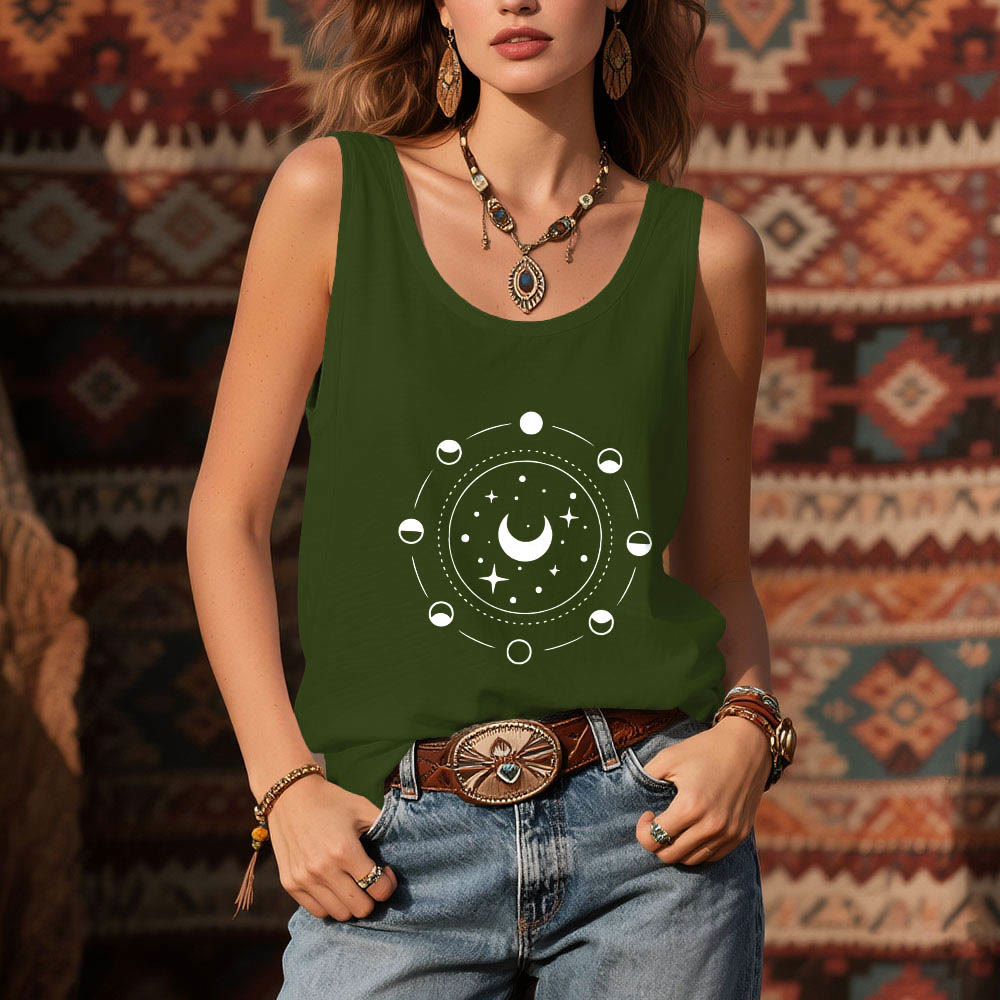 Olivenorma Celestial Moon Phases Woman Racerback Tank Top - image 13