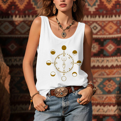 Olivenorma Wheel of the Year Lunar Phases Goddess Feminine Power Tank Top - image 6