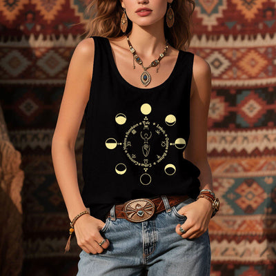 Olivenorma Wheel of the Year Lunar Phases Goddess Feminine Power Tank Top - image 2