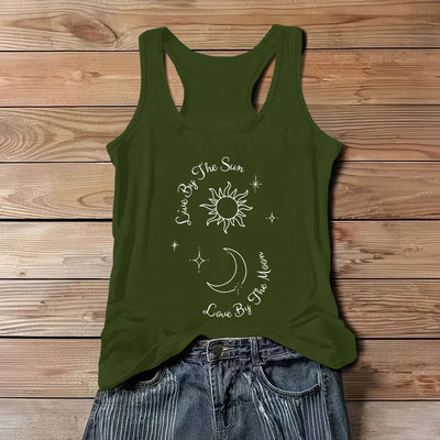 Olivenorma "Live By The Sun, Love By The Moon" Moon & Sun Comfort Tank Top - Green - 3XL - image 1