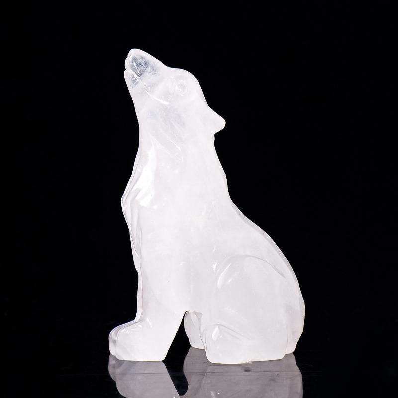 Olivenorma Natural Crystal Little Wolf Boy Gemstone Decoration - Clear Crystal - image 24