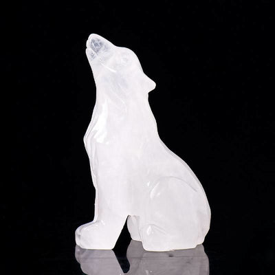 Olivenorma Natural Crystal Little Wolf Boy Gemstone Decoration - Clear Crystal - image 24