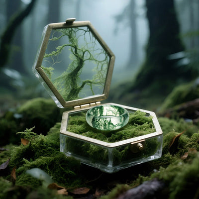 Olivenorma"Whispers of the Grove" Moss Agate Ring - image 3