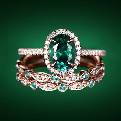 Olivenorma Nymph's Garden Ring - US 11 - Emerald - image 5