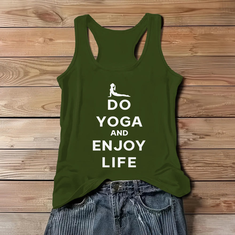Olivenorma "DO YOGA AND ENJOY LIFE" Spiritual Tee Soft Sleeveless Women Tank - Green - 3XL - image 1