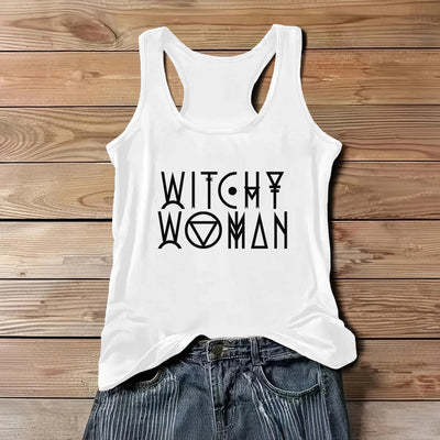 Olivenorma "WITCHY WOMAN" Spiritual Tee Women Tank Top - White - 3XL - image 5