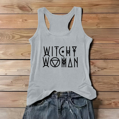 Olivenorma "WITCHY WOMAN" Spiritual Tee Women Tank Top - Gray - 3XL - image 7