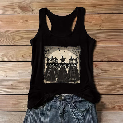 Olivenorma "GIRLS WILL HELP GIRLS" Girls' Power Witches Spiritual Sleeveless T-Shirt - Black - 3XL - image 5