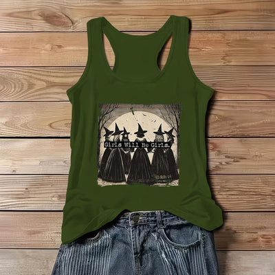 Olivenorma "GIRLS WILL HELP GIRLS" Girls' Power Witches Spiritual Sleeveless T-Shirt - Green - 3XL - image 11