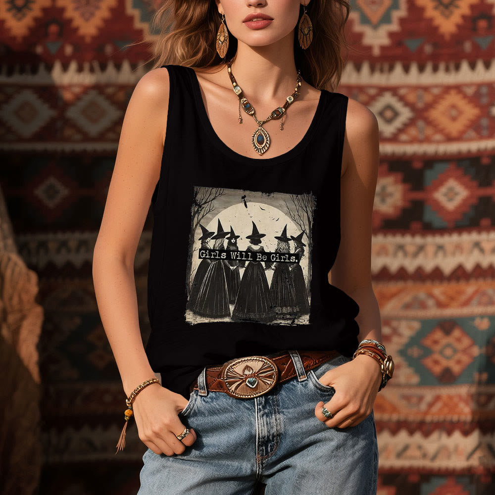 Olivenorma "GIRLS WILL HELP GIRLS" Girls' Power Witches Spiritual Sleeveless T-Shirt - image 6