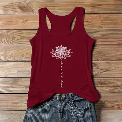 Olivenorma "Choose to Be Kind" Lotus Peaceful Spiritual Tee Sleeveless T-Shirt - Red - 3XL - image 11