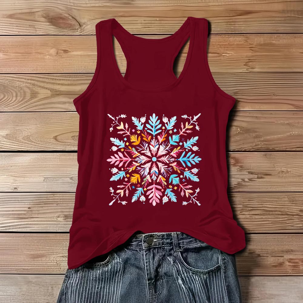 Olivenorma Colorful Mandala Flower Summer T-Shirts for Women Spiritual Tank - Red - 3XL - image 9