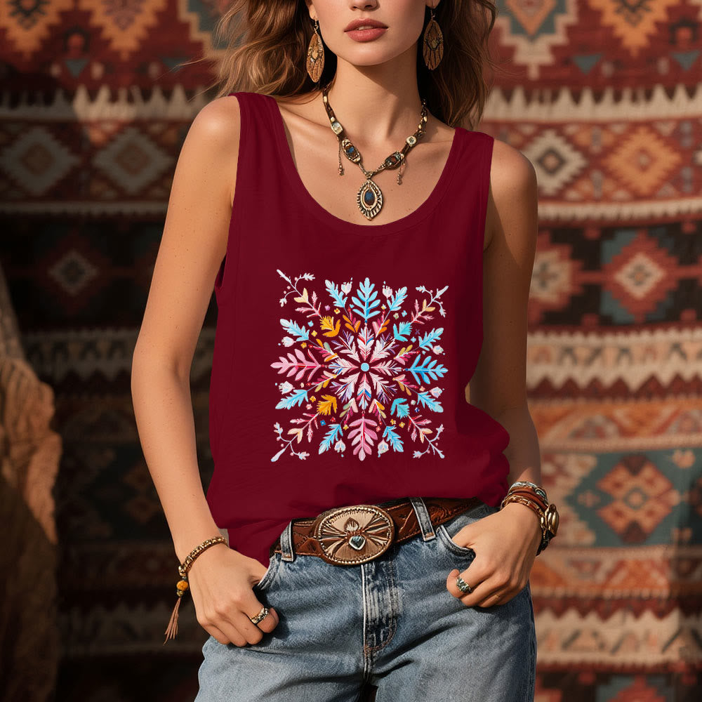 Olivenorma Colorful Mandala Flower Summer T-Shirts for Women Spiritual Tank - image 10