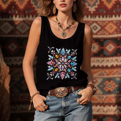 Olivenorma Colorful Mandala Flower Summer T-Shirts for Women Spiritual Tank - image 6