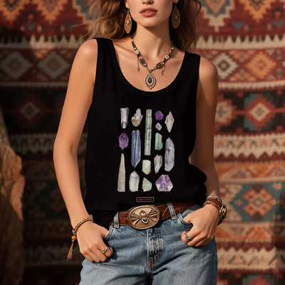 Olivenorma "ROCK CRYSTALS" Minerals Raw Gemstones Ladies Sleeveless T-Shirt   - image 6