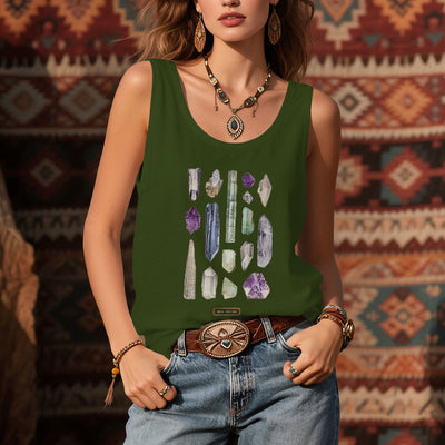 Olivenorma "ROCK CRYSTALS" Minerals Raw Gemstones Ladies Sleeveless T-Shirt   - image 12