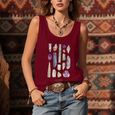 Olivenorma "ROCK CRYSTALS" Minerals Raw Gemstones Ladies Sleeveless T-Shirt   - image 10