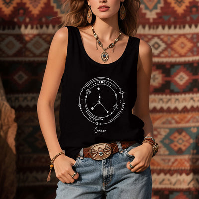 Olivenorma 12 Constellations Zodiac Star Map Black T-Shirts Tank Top - image 2
