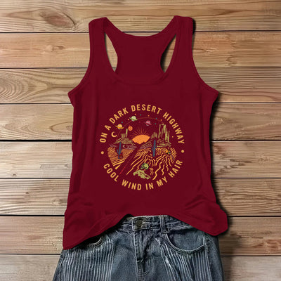 Olivenorma Summer Casual T-Shirt for Women Crewneck Sleeveless Tank Top - Red - 3XL - image 1