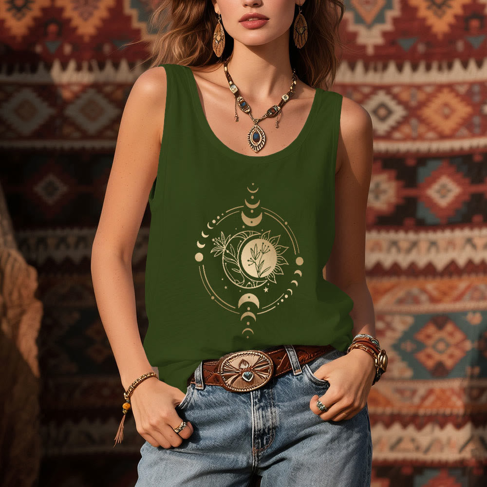Olivenorma Moom Phase Women's Scoop Neck Tank Top Regular Fit T-Shirt - image 12