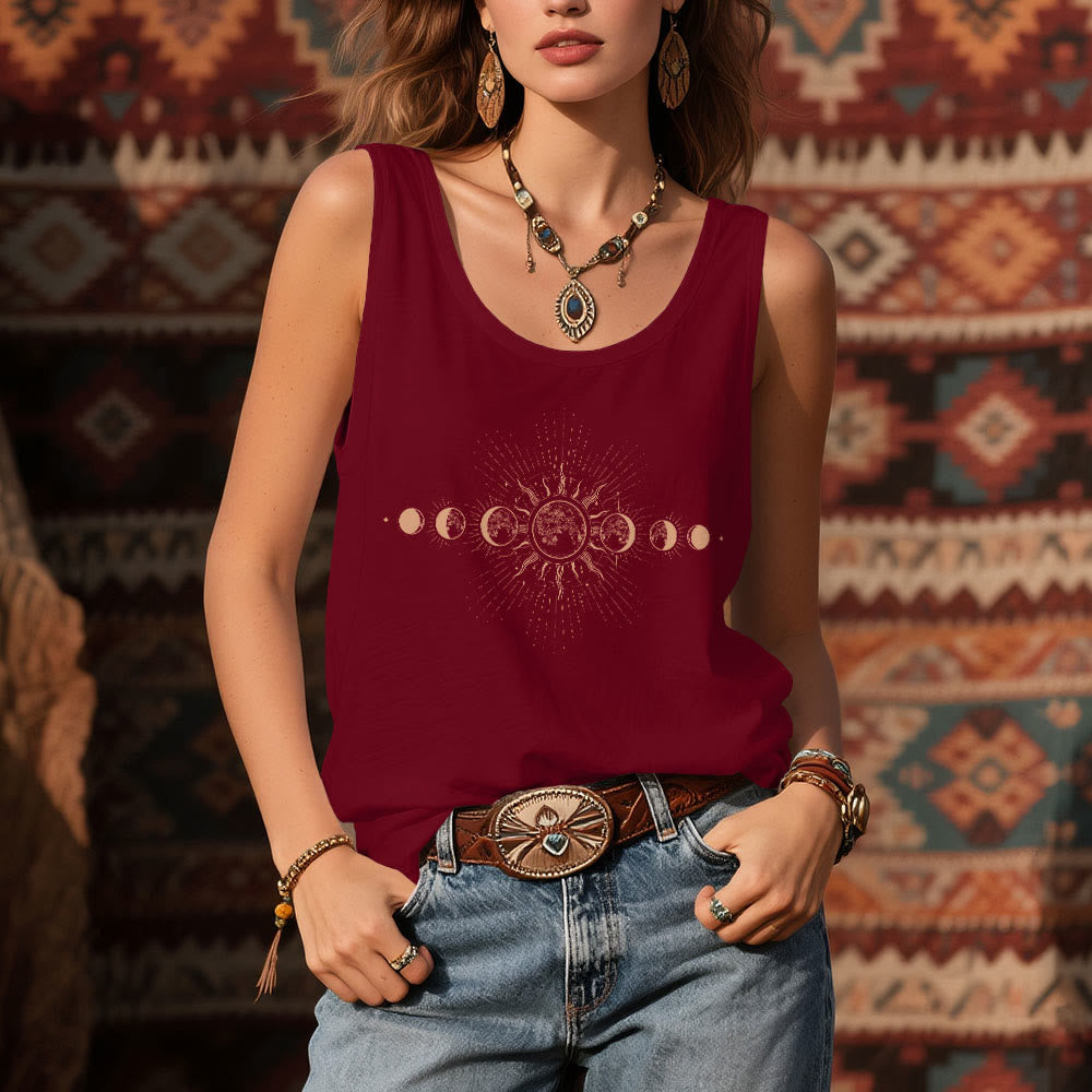 Olivenorma Celestial Mystical Moon Phase Crewneck Sleeveless Women Tank Top Tee - image 10