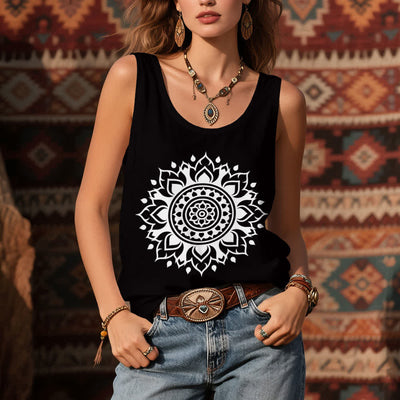 Olivenorma Boho Mandala Flowy Womens Flowy Tank Top - image 6