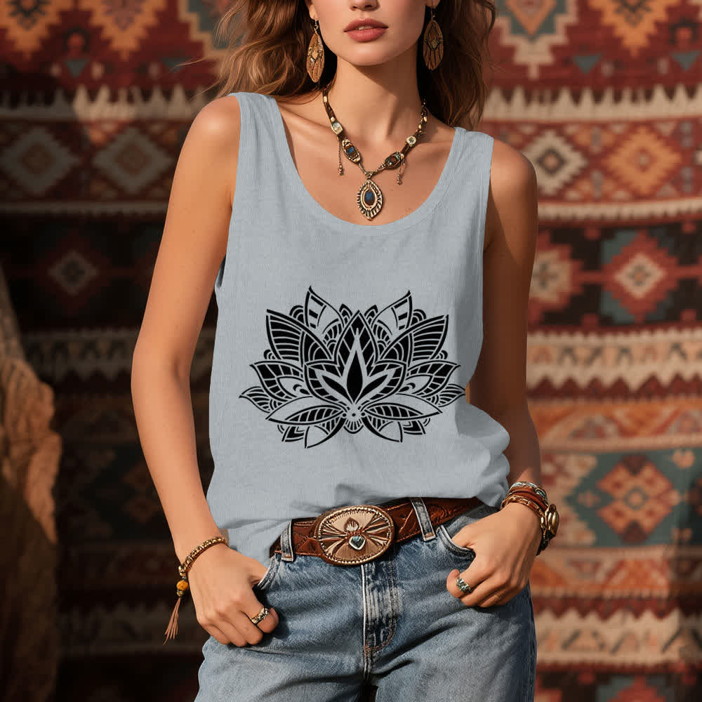 Olivenorma Lotus Flower Yoga Mandala Tank Top - image 8