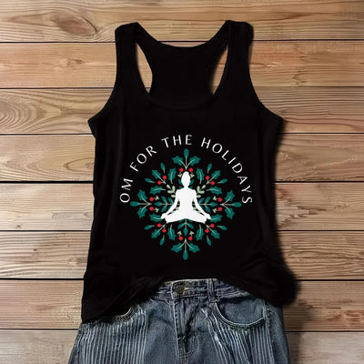 Olivenorma Om for the Holidays Workout Tank Top - Black - 3XL - image 3