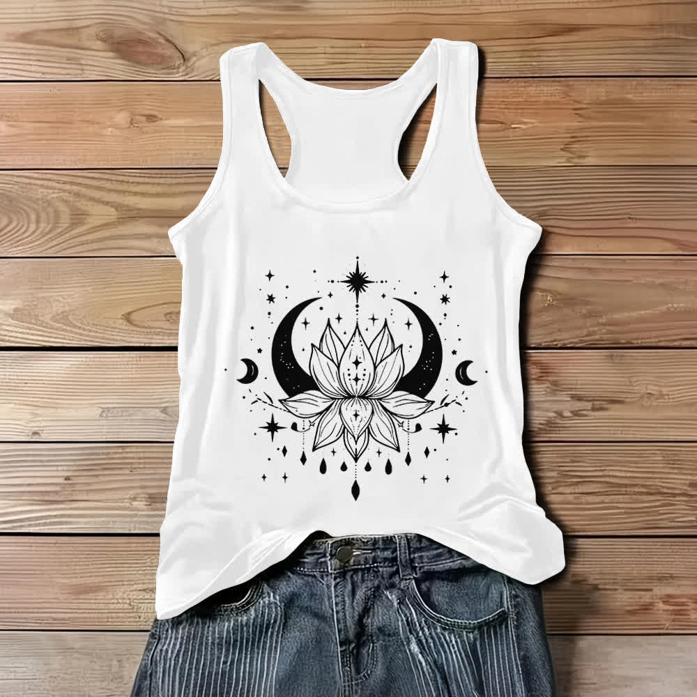 Olivenorma Yoga Lotus Racerback Tank Tops - White - 3XL - image 3
