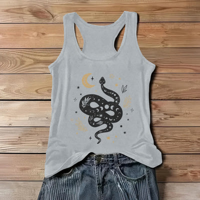 Olivenorma Celestial Snake Design Womens Tank Top - Gray - 3XL - image 5