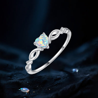 Olivenorma Heart of Nyx - Eternal Opal Crown Ring - Silver Color - US 10 - image 1