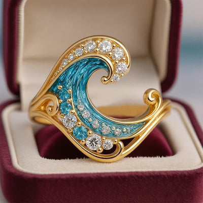 Olivenorma Elysian Tides – The Ocean Secret Wave Earrings Necklace Ring - image 4