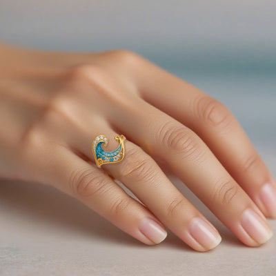 Olivenorma Elysian Tides – The Ocean Secret Wave Earrings Necklace Ring - image 5