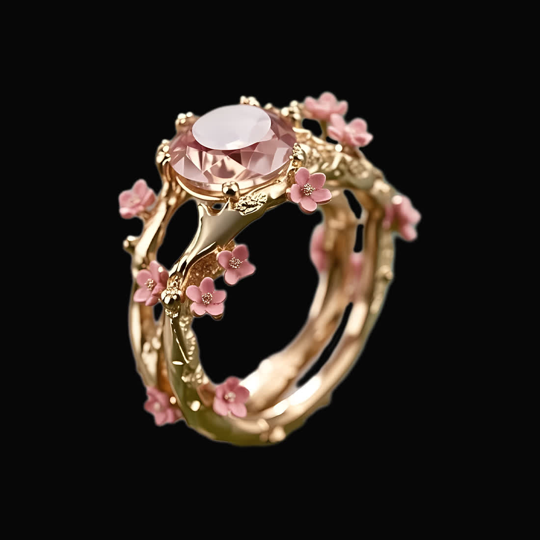 Olivenorma Enchanted Sakura Grove Rose Quartz Ring - image 6