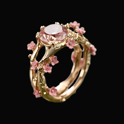 Olivenorma Enchanted Sakura Grove Rose Quartz Ring - image 6