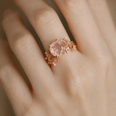 Olivenorma Enchanted Sakura Grove Rose Quartz Ring - image 4