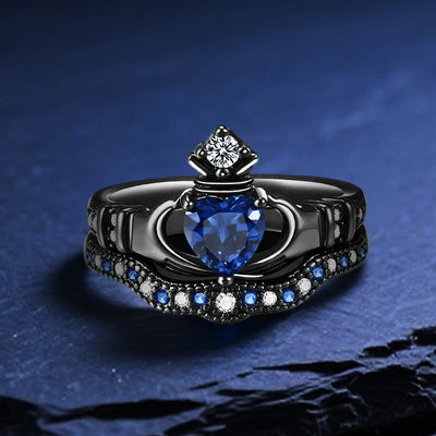 Olivenorma Pluto's Heart Sapphire Love Ring - US 11 - image 1