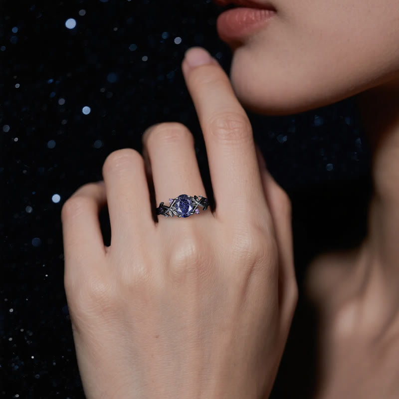 Olivenorma Persephone's Vine Glitter Blue Sandstone Ring - image 2