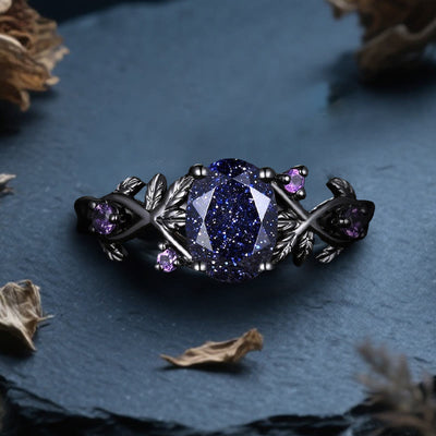 Olivenorma Persephone's Vine Glitter Blue Sandstone Ring - US 10 - image 1