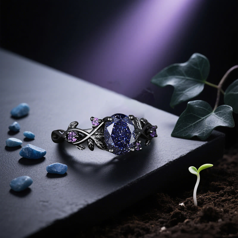 Olivenorma Persephone's Vine Glitter Blue Sandstone Ring - image 4