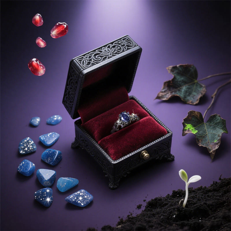Olivenorma Persephone's Vine Glitter Blue Sandstone Ring - image 3